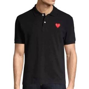 PLAY COMME des GARÇONS Black Polo Shirt Red Heart 