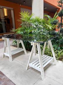 ikea VIKA GLASHOLM Table top with ikea FINNVARD LE