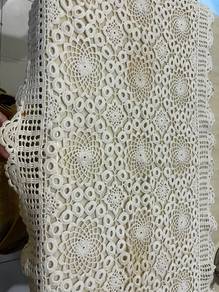Embroidered Designed White Table Cloth