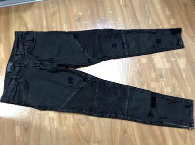 Zara Biker Wax Effect Jeans