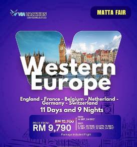 11D9N WESTERN EUROPE With FLIGHT 