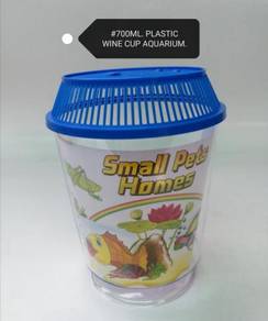 Aquarium Plastic Wine Cup 700ml Fish Ikan Akuarium