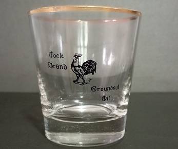 COCK BRAND GROUNDNUT OIL DRINKING GLASSES Vintage