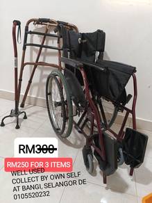 Well used wheelchair and walking frame