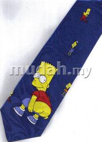 The Simpsons Bart Show Ass Blue Cartoon Neck Tie