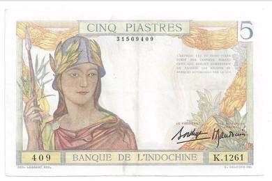 French Indochina 5 Piastres (1932-49) - Pick P55b