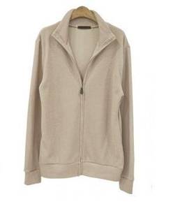 A11846 Korean Cream Stand Collar Jacket Sweater