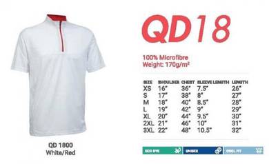 Baju Tshirt QD18 Zip Tangan Pendek Microfiber