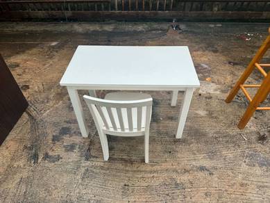 [Set] Solid Wood Kids Table Meja Budak + Chair Ker