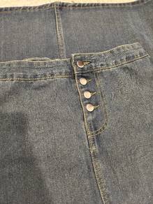denim long skirt 