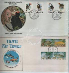 First Day Cover Kingfisher and Fish Malaysia