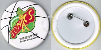 NBA Basketball Seattle SuperSonics Button Badge
