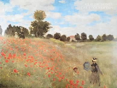 Claude Monet Les Coquelicots Open Lithograph Print