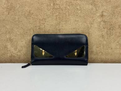 Fendi 7M0210 Monster Eyes Zip Around Wallet