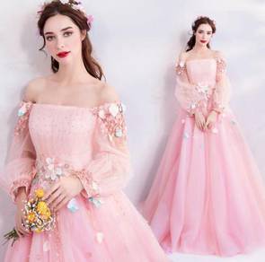 Pink evening wedding bridal dress gown RB1436