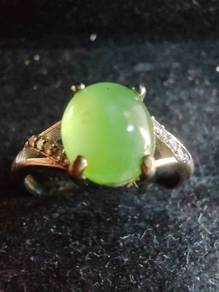 Hijau Ais Glassy 100% Jadeit Burma Asli Type A