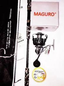 Maguro metal 4000 combo gachiri solid carbon rod