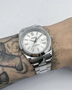 Custom Seiko Mod 39mm Premium Silver Surfer Dateju