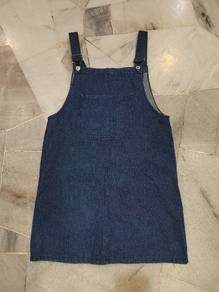 denim dungaree dress