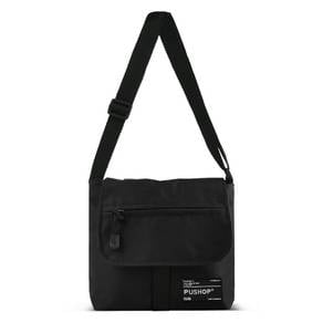 BB190 BLACK CROSSBODY SLiM THIN CANVAS SLING BAG