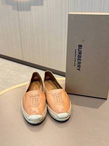 Burberry Brown Logo Embossed Leather