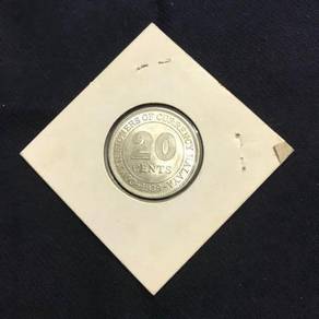 COMMISIONERS OF CURRENCY MALAYA 20cents 1939