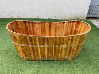 YC98J Tab Mandi Kayu Solid Wood Bath Tub Wooden