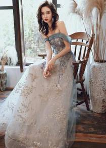 Blue glitter prom evening wedding gown RBP1450