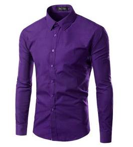 A0515 PURPLE PLAIN FORMAL LONG SLEEVE SHiRT 🔥
