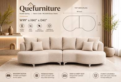 sofa curve easy clean pocket spring