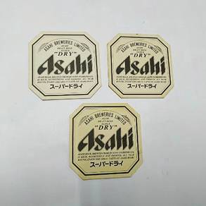 3 Pcs Vintage Asahi Coaster