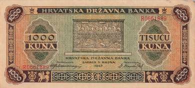 Croatia Banknote 1000 Kuna 1943 - Pick 12
