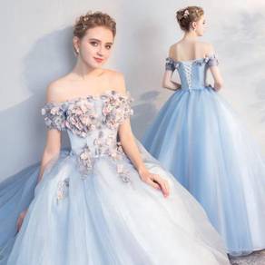 Purple blue wedding bridal ball dress gown RB1904