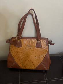 Vintage Bonia Embossed Ostrich Bag