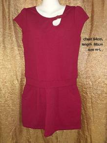 Elegance in Wine Red! Cut-out Design Jumpsuit Dres
