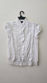 iRoo White Ruffle Blouse Size 40
