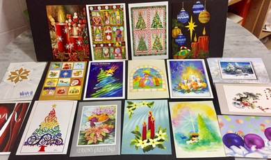 CHRISTMAS CARDS - Foot & Mouth Artists - 17 Cards