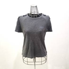 Burberry Shoulder Patch Women's Grey Tee