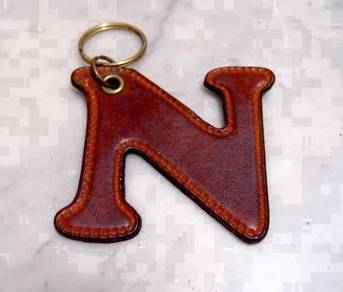 Leather Alphabet Keychain - Letter N (7.5 cm)