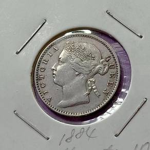10 cents Straits Settlements Queen Victoria 1884
