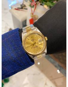 Rolex Oyster Perpetual Date Half 18K 750 Yellow