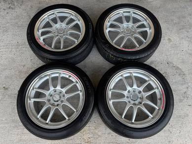 Rim second 16 Work emotion CR2 siap tayar myvi gm6