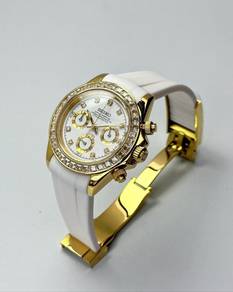 Custom Seiko Mod 39.5mm Double Diamond White Gold