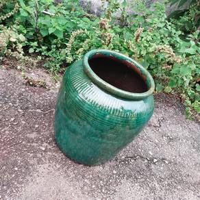 Antique Tempayan Hijau Antik MOLEK Lama Vintage