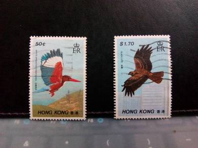 2 Hong Kong stamps, birds
