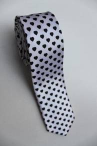 SLIM Love Shape Black White Top Quality Neck Tie