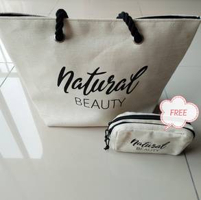 Academie Jute Tote Bag (Free make up pouch)