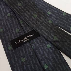 LANCEL Silk Tie - Jacquard Herringbone Pattern