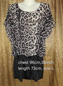 leopard print overlay dress/tunic(size L)