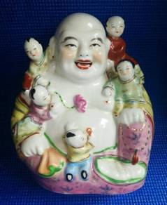 8.5" High smiling Buddha for happy family and harm